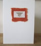 Bee Fabric Card in Gold and Rust, blank inside - Image 4