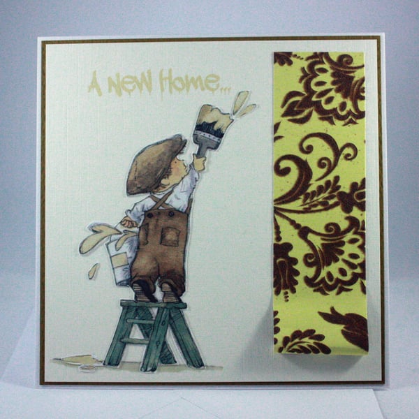 Handmade new home card - decorating