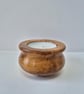 Handmade woodturned yew tealight holder