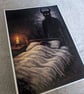 Knitted Scene of Sleep Paralysis Demon, A4 photo print 