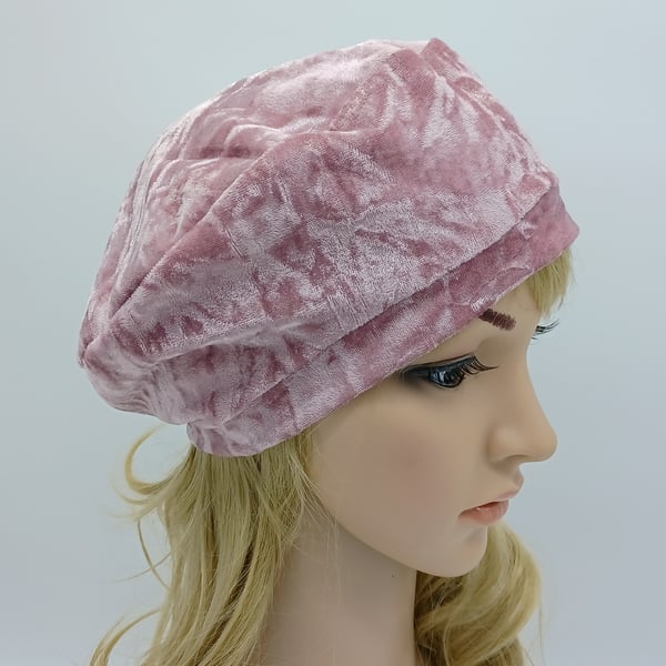French style hat little beret crushed velvet tam autumn spring head wear