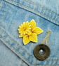 Daffodil Pin, Handmade Wooden Badge, March Birth Flower, March Birthday Gift - Image 3