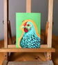 Colourful Green Chicken Print - Image 3