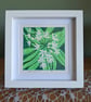 An original handprinted linoprint of wild garlic 