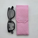Perfectly Imperfect pink pola dot glasses case