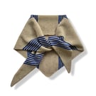 Triangle Scarf soft Camel with Electric Blue ticking stripe (NEW)