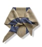 Triangle Scarf soft Camel with Electric Blue ticking stripe (NEW)