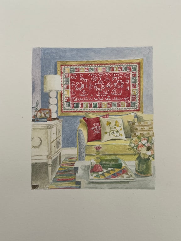 Room portrait gouache painting 1