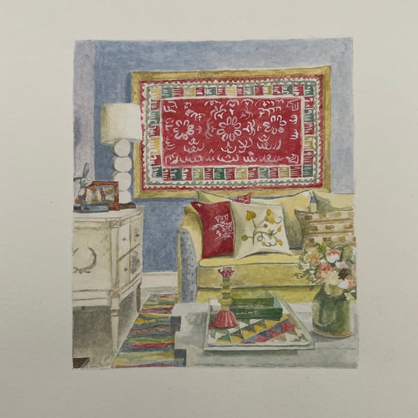 Room portrait gouache painting 1