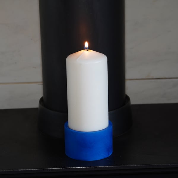 Turned wooden candle holder