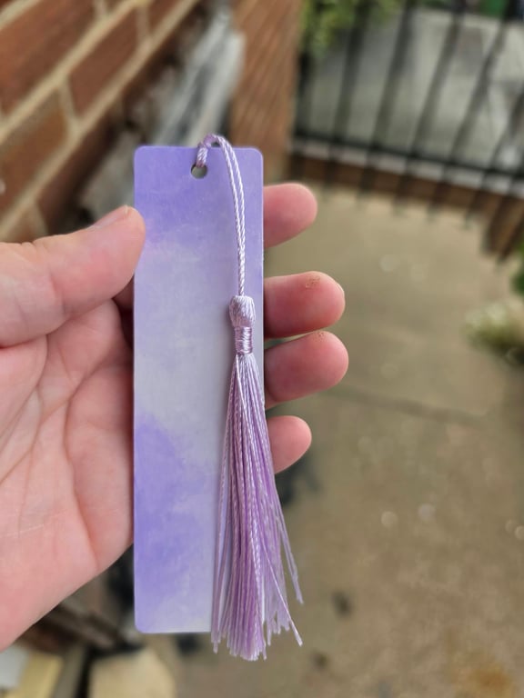 Hand Painted Lavender Purple Wooden Bookmark – Handmade Book Lover Gift