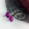 Fuchsia Jasper sterling silver earrings