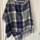 100% Lambswool tartan poncho