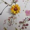 Yellow SUNFLOWER PIN Yellow Daisy Wedding Lapel Sunflower Brooch HAND PAINTED