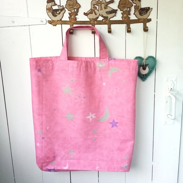 Tote Bag in Stars and Moon Fabric