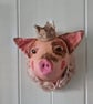 Piggy king mini faux taxidermy wall sculpture - Image 2