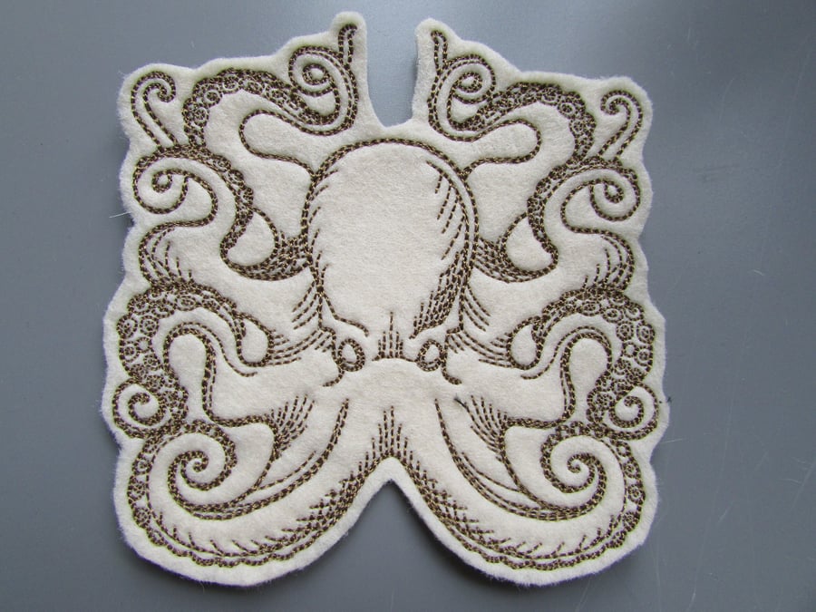 Octopus Cthulu Embroidered Sew on Applique Patch
