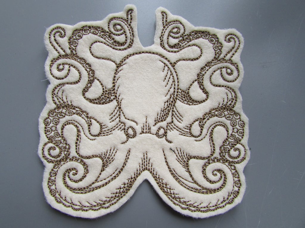 Octopus Cthulu Embroidered Sew on Applique Patch