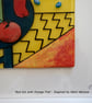 Handmade Fused Glass "Cat With Orange Fish" Painting. - Image 5
