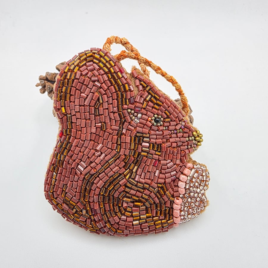 Squirrel wearing Slippers embroidered decoration 