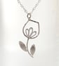 Tulip Sterling Silver Spring Flower Pendant Necklace - Image 1