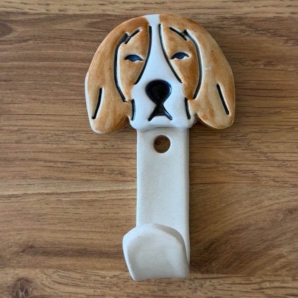 Handmade Ceramic Beagle Hook