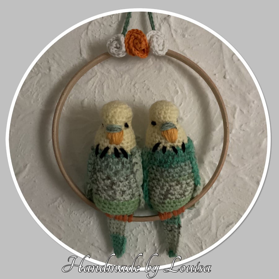 Crocheted Budgie hoop