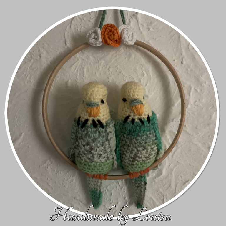 Crocheted Budgie hoop