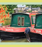 Narrow Boat Valentine's A5 Greeting Card 