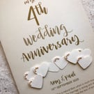 4th (Linen) Anniversary Card – Personalised with names and date