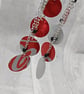Recycled Aluminium Hexagon Dangle Earrings – Red White Coca-Cola Drink Can Meta - Image 4