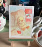 Sneak Sarnie, miniature watercolour painting, watercolour paper, trading card - Image 5