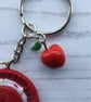 Keyring with Dorset Button and Apple Charm - Image 4