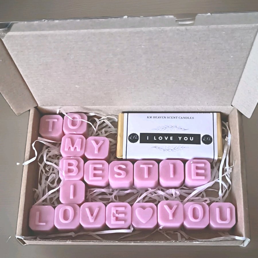 Bestie Wax Melt Gift Set – Handmade Soy Wax Melts – Valentine’s Day Gift for Fri