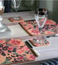 Pink Rose & Skin Print  Cork Placemats - Image 1