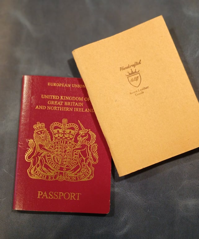 Handcrafted Leather Passport size journal cover, 