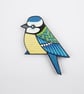 Blue tit door ornament, wooden decoration for door, hand painted bird. - Image 3