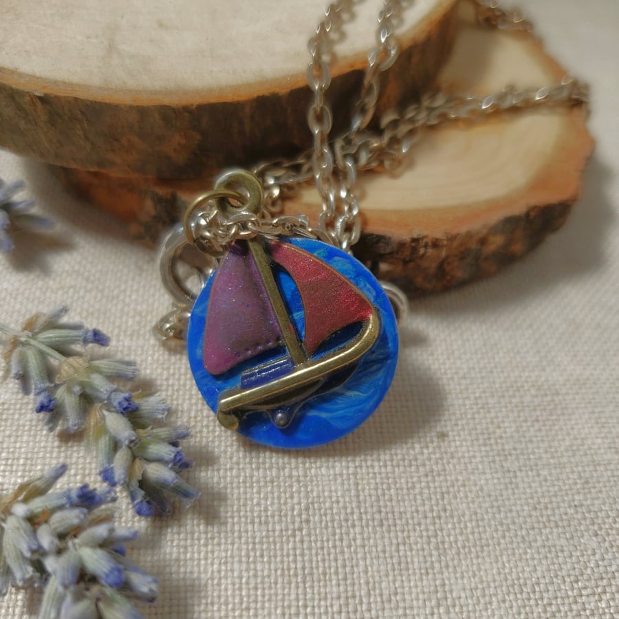 Recycled boat pendant