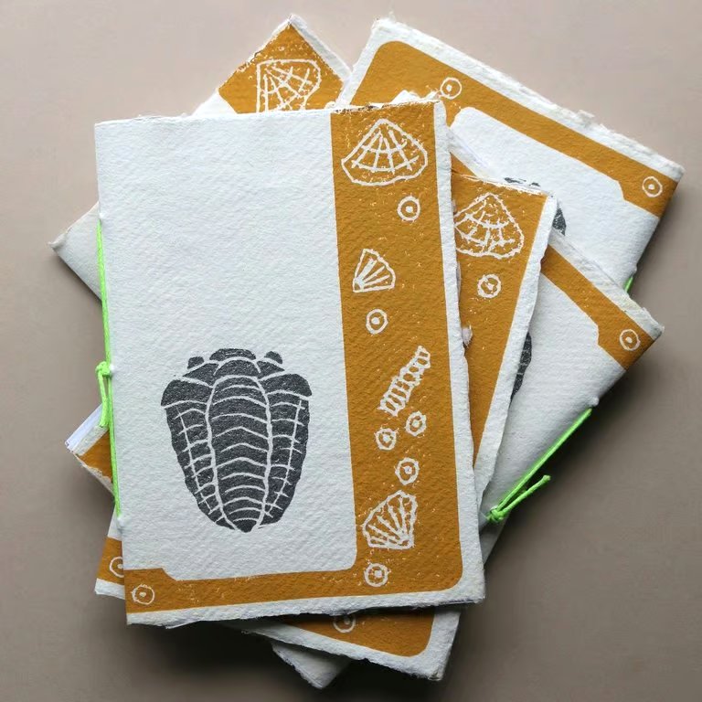 Handprinted Fossil Notebook