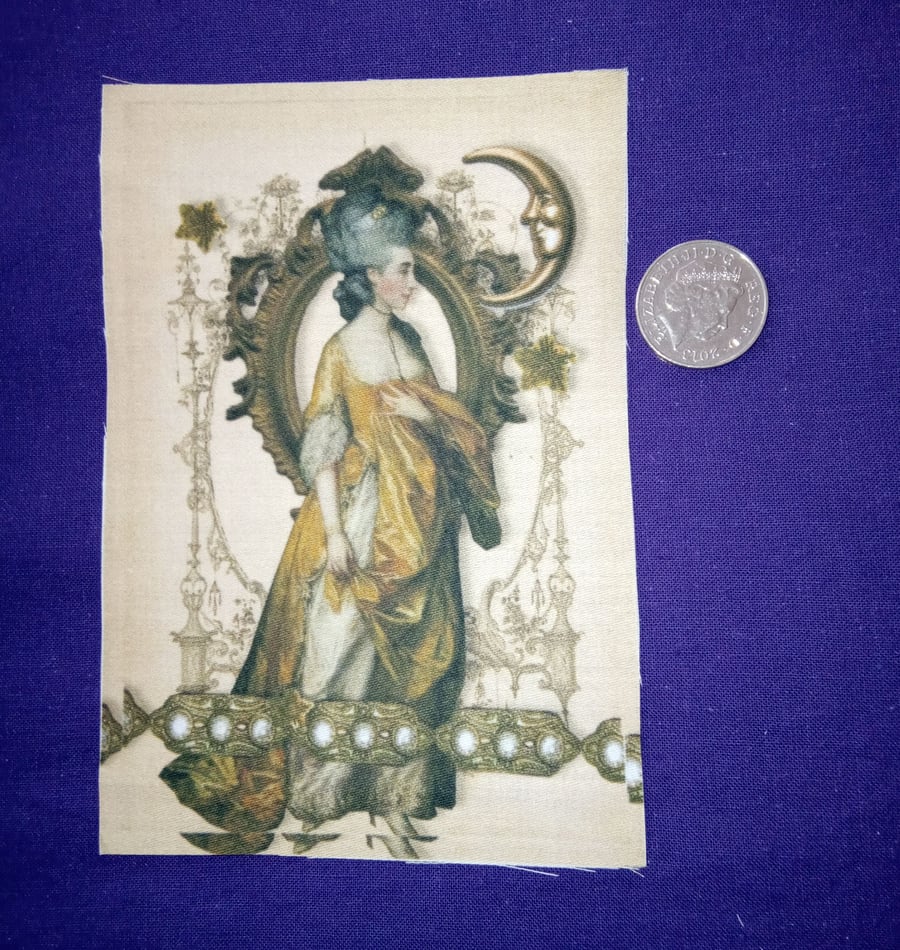 Fabric panel gold lady