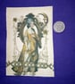 Fabric panel gold lady