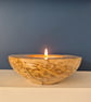 Woodturned tea-light holder, spaltic driftwood