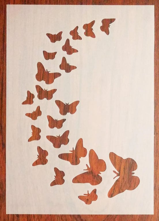 Butterflies (A5) Reusable Stencil 350 micron Polypropylene for Arts Crafts