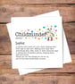 Childminder Definition Christmas Card, personalised - Image 1