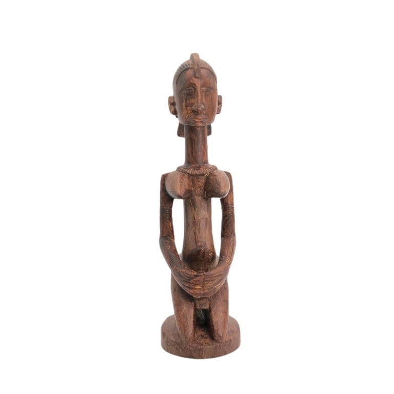 dogon femininity statue, 3d printed African tribal figure, hand painted