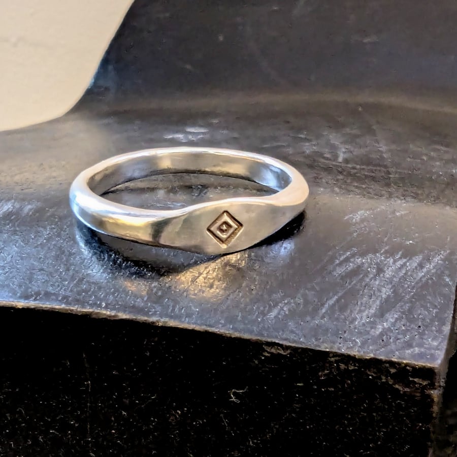 Diamond Symbol ring - Sterling Silver