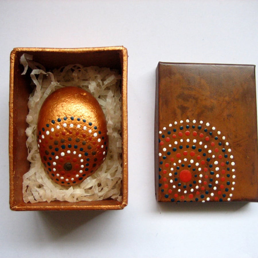 Hand painted stone and trinket box gift set (5)