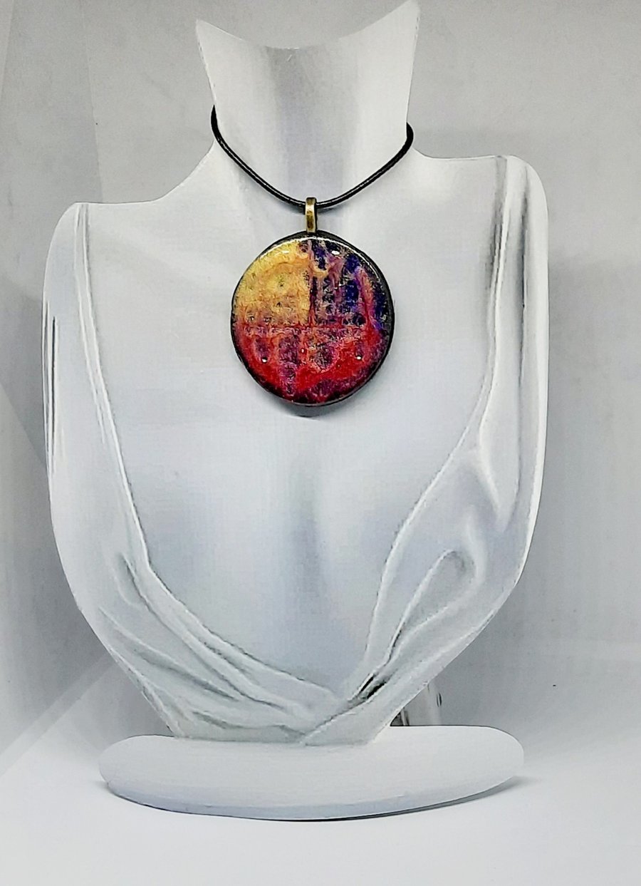 Fluid art pendant necklace 