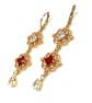 Ruby Red Crystal Earrings, Regency Bridgerton Style - Image 2