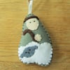 Nativity Shepherd Felt Handmade Christmas Tree Decoration Ornament